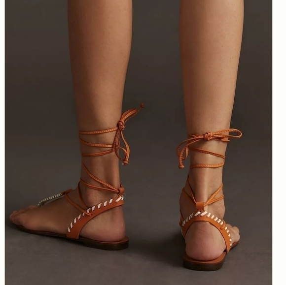 NIB Anthropologie Tie Up Thong Sandals-Cedar. EU 37/US 6.5 - Picture 4 of 8